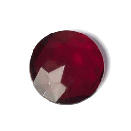 Flatback Round Faceted Doublet Jewels - Dark Red