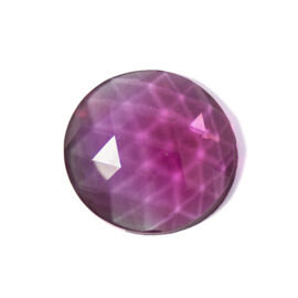 Flatback Round Faceted Jewels - Gold Ruby