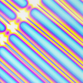 Rainbow Stripes 1 on Thin Clear - Oceanside 96 Dichroic