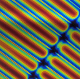 Rainbow Stripes 1 on Thin Black - Oceanside 96 Dichroic