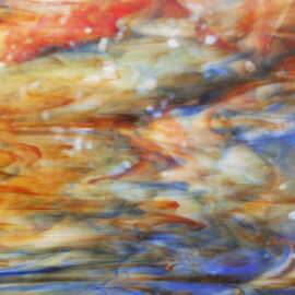 Luna - Red (Amber), Blue & White Ring Mottle