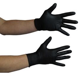 Black Powder Free Nitrile Disposable Gloves - Pack of 100