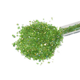 Rainbow on Green Transparent Dichroic Frit Flakes 28g - System 96 Dichroic