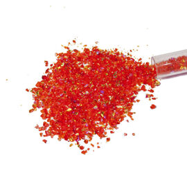 Rainbow on Orange Transparent Dichroic Frit Flakes 28g - System 96 Dichroic