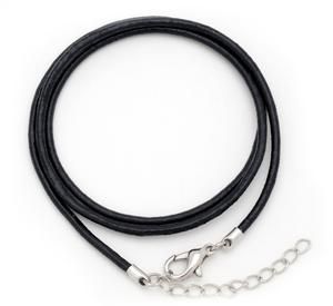 Black Leather Cord Necklace - 8 pack