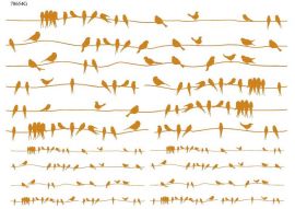 Gold Birds on a line