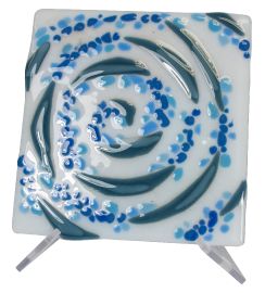 Plastic stand with glass_front
