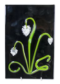 Vitrigraph flowers on black