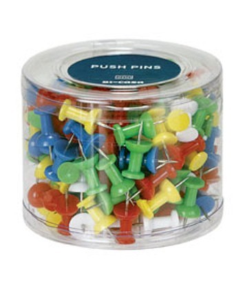 An image of 200 x Multi Coloured Push Pins - Notice Boards