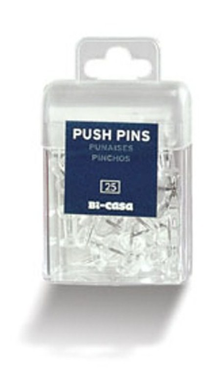 An image of 25 x Transparent Noticeboard Pins - Notice Boards