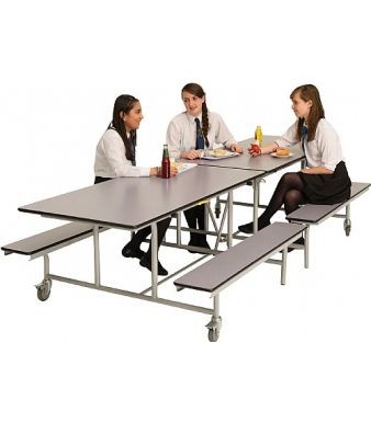 An image of SW7 Folding Rectangular Bench Canteen Sets - Folding School Dining...