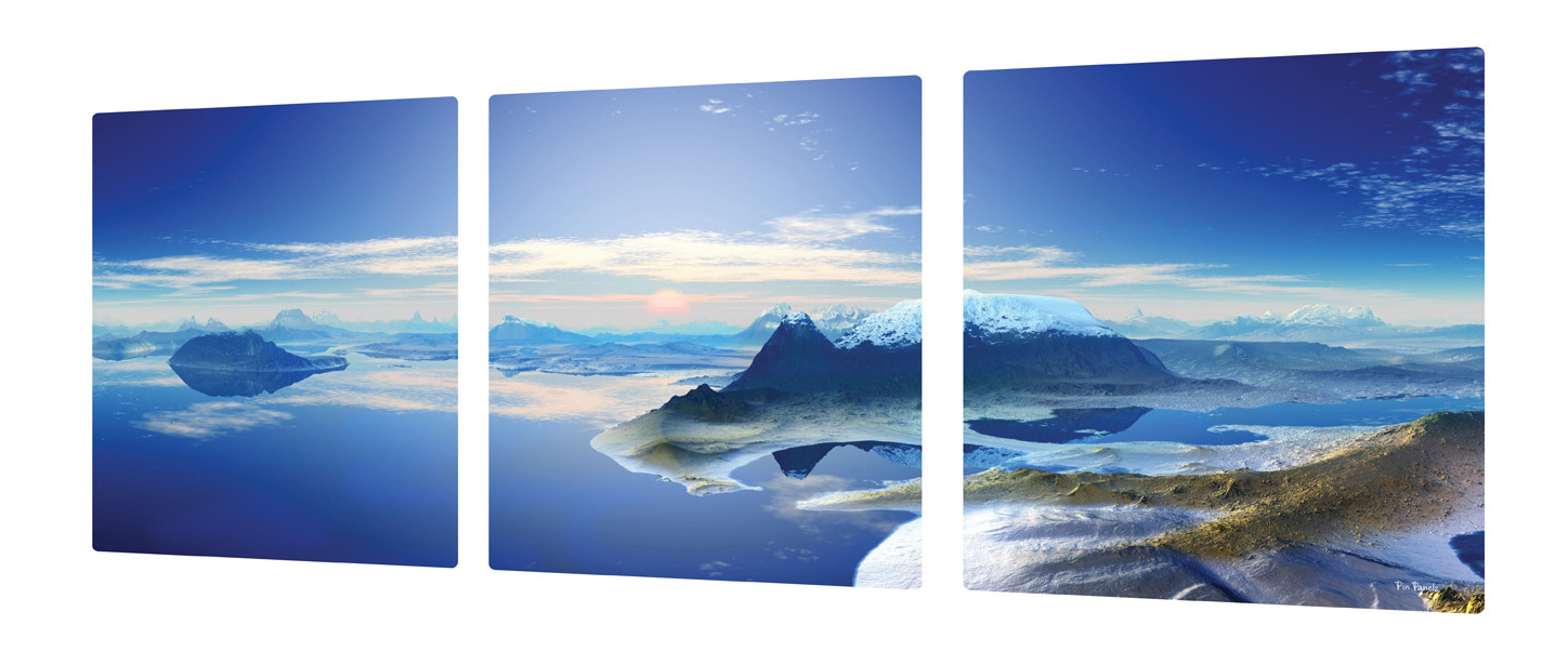 An image of Pin Panelz Panoramic Fjord 3 Pack - Indoor Noticeboards