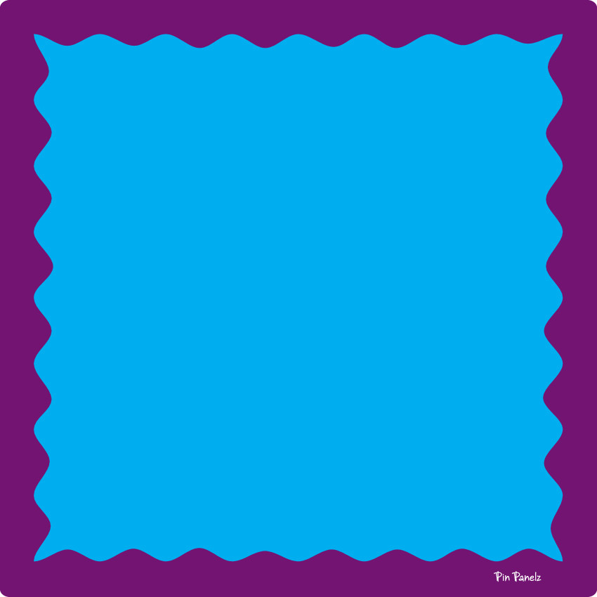 An image of Pin Panelz Primary Blue with Purple Border - Shaped Noticeboards