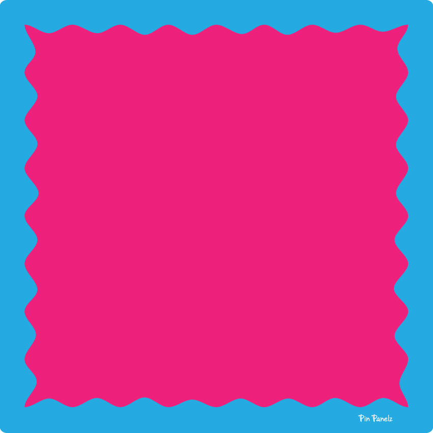 An image of Pin Panelz Primary Pink with Blue Border - Shaped Noticeboards