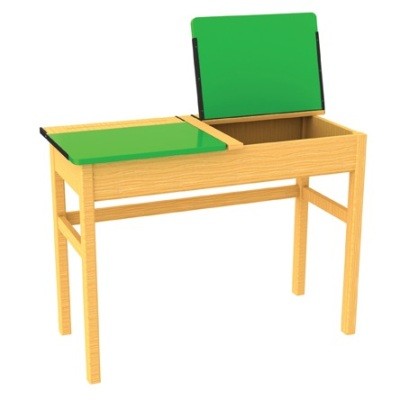 An image of Double Wooden Locker Desk - Colour - Wooden Classroom Tables