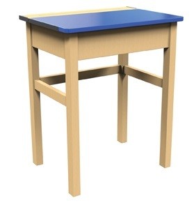 An image of Single Wooden Locker Desk - Colour - Wooden Classroom Tables