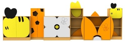 An image of Honey Bee Bookcase Set - Novelty Book Storage