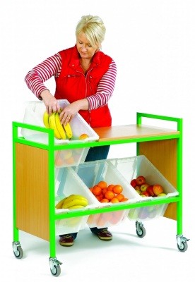 An image of Fruit Trolley with Wooden Sides