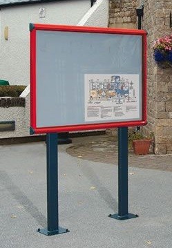 An image of Shield Post Mounted Lockable Outdoor Noticeboard - Outdoor Noticeb...