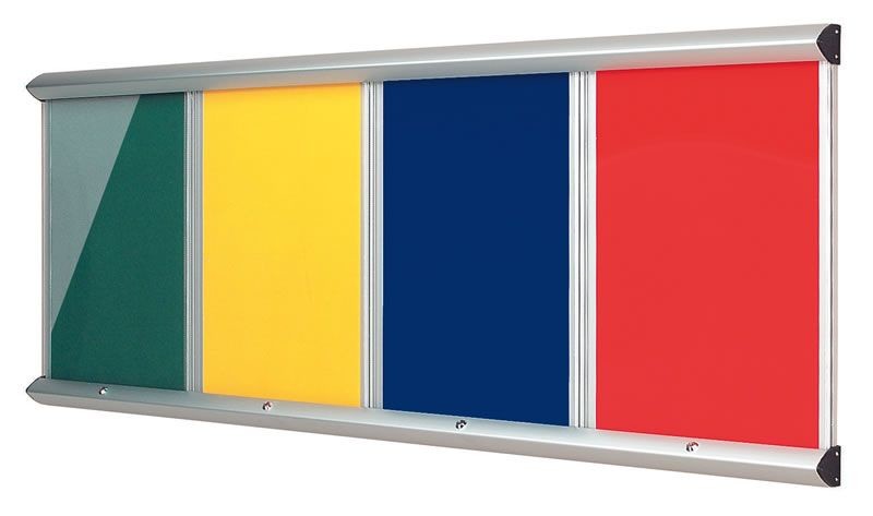 An image of Shield Showline Fire Resistant Multi-bank Noticeboards - Lockable...