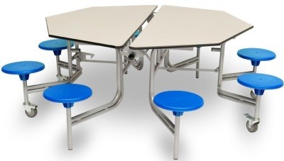 An image of SW 8 Seater Folding Octagonal Canteen Set - Folding School Dining...