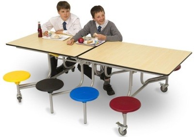 An image of SW 8 Seater Folding Canteen Set - Folding School Dining Tables