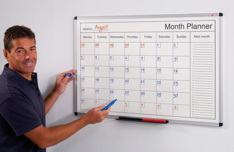 An image of Dry Wipe Monthly Planners - Printed Whiteboards