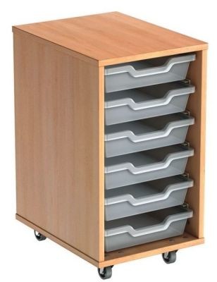 An image of Busybase Mobile Tray Storage - Shallow Storage Trays for Schools