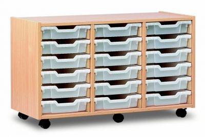 An image of Triple Shallow Storage Unit - Shallow Storage Trays for Schools