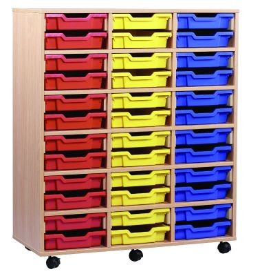 An image of Triple Shallow Tray Storage - Shallow Storage Trays for Schools