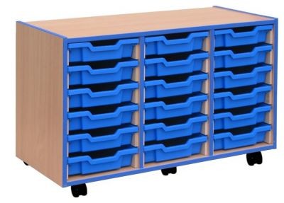 An image of All Sorts Stackable 18 Shallow Tray Unit - Shallow Storage Trays f...