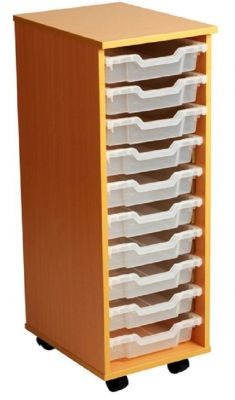 An image of Aztec 10 High Tray High Mobile Storage - Shallow Storage Trays for...