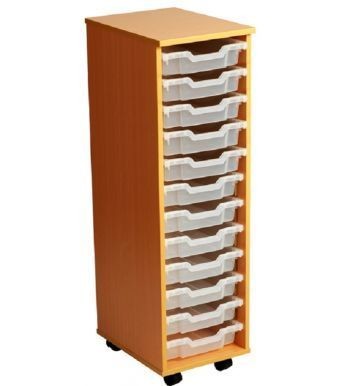 An image of Aztec 12 High Tray High Mobile Storage - Shallow Storage Trays for...