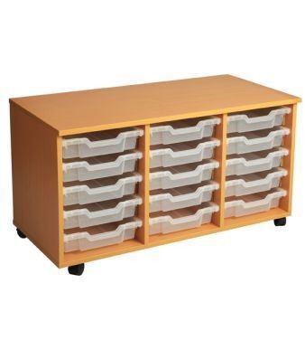 An image of Aztec Triple 5 High Tray Storage - Shallow Storage Trays for Schoo...