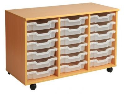 An image of Aztec Triple 6 High Tray Storage - Shallow Storage Trays for Schoo...