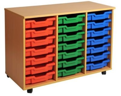 An image of Aztec Triple 7 High Tray Storage - Shallow Storage Trays for Schoo...