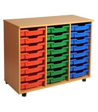 An image of Aztec Triple 8 High Tray Storage - Shallow Storage Trays for Schoo...