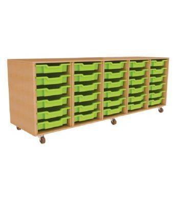 An image of Aztec Quintet Tray Storage - Shallow Storage Trays for Schools