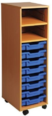 An image of Aztec Single Column Art Storage with Upper Shelves - Shallow Stora...