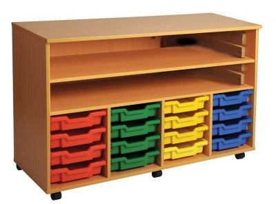 An image of Aztec Quad Column Art Storage with Upper Shelves - Shallow Storage...