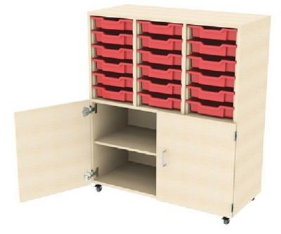 An image of Aztec Combi Store 18 Tray Unit Cupboard Below - Shallow Storage Tr...