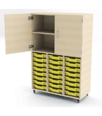 An image of Aztec Combi Store 24 Tray Unit Cupboard Above - Shallow Storage Tr...