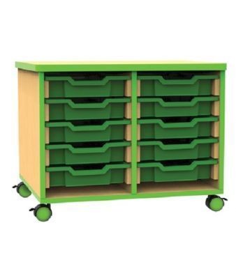 An image of Edge Style Double Tray Units - Shallow Storage Trays for Schools