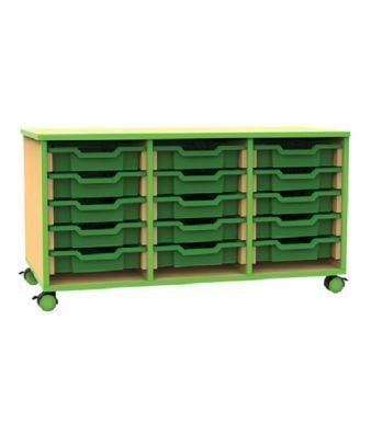 An image of Edge Style Triple Mobile Tray Units - Shallow Storage Trays for Sc...