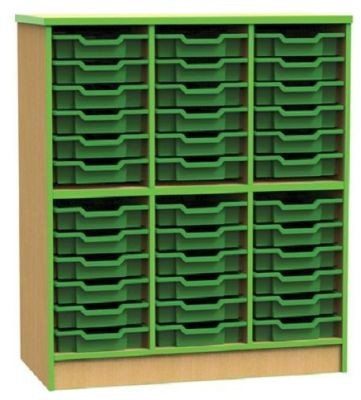 An image of Edge Style 36 Tray Static Storage - Shallow Storage Trays for Scho...