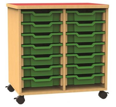 An image of Funky Mobile Double Bay Storage - Shallow Storage Trays for School...