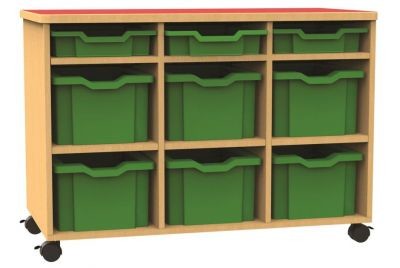 An image of Funky Mobile Triple Bay Mixed Tray Storage - Shallow Storage Trays...