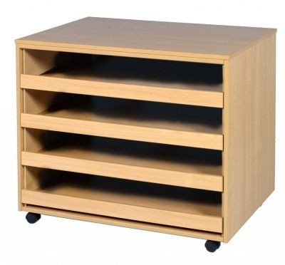 An image of Spectrum Mobile 4 Drawer Paper Storage - Art Storage