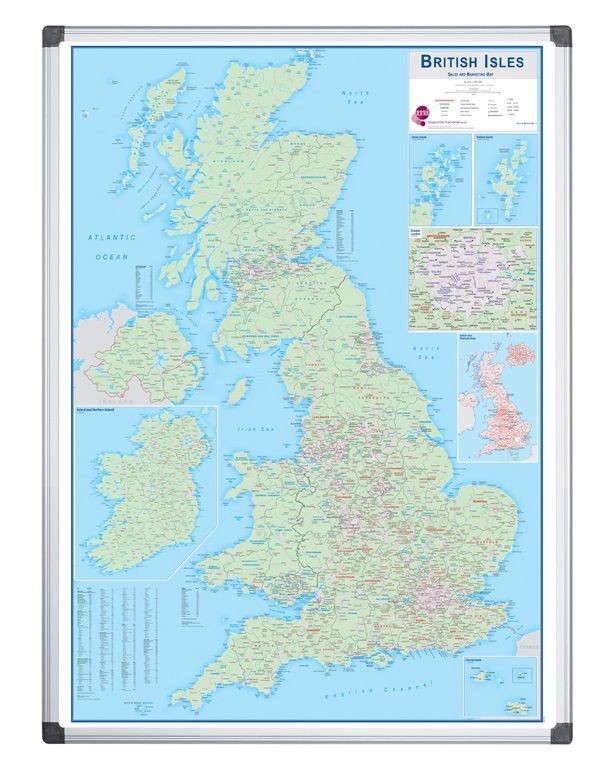 An image of Bio Sales and Marketing UK Magnetic Map - Printed Whiteboards