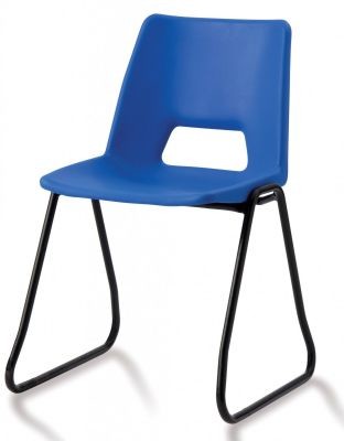 An image of PP1 Poly Chair with Skid Frame - Plastic Chairs for Schools